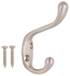 HOOK COAT/HAT SAT NIC ZINC DIE