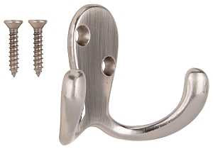 HOOK ROBE DBL PRONG SAT NIC