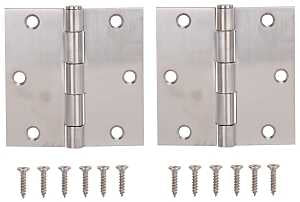 HINGE DR SQ 3.5X3.5IN BRUSH SS