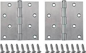 HINGE DOOR SQ 4X4IN BRUSHED SS
