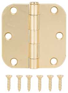 HINGE DOOR 5/8 RND CNR SAT BRS