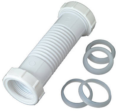 Master Plumber 6 in. White Flexible Lavatory/Kitchen Drain Coupling - 1-1/4 in. Inner Diameter
