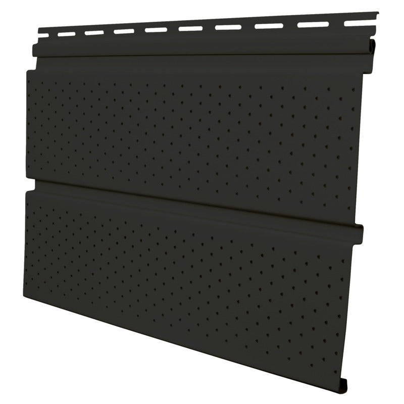 DuraSpan Vinyl Soffit 10 in. Midnight Black Double 5 in. Channel Vented Premium Vinyl Soffit (Copy)