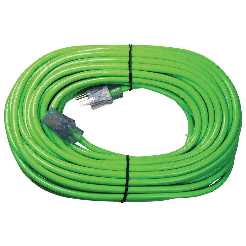 Prime 80 ft. Green 12/3 AWG 3-Prong Plug Extra Heavy Duty Electrical Extension Cord