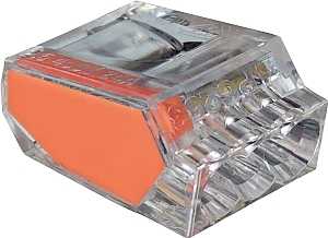 Gardner Bender PushGard 19-PC3 Wire Connector, 22 to 12 AWG Wire, Copper Contact, Polycarbonate, Clear/Orange