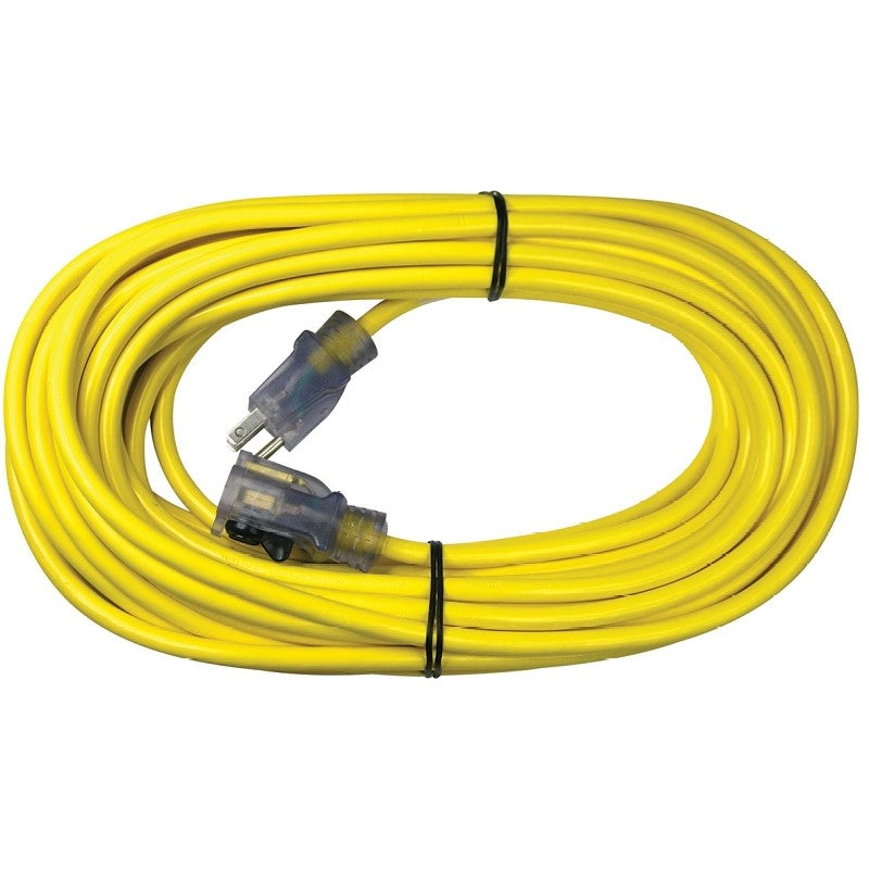 Prime 25 ft. Black/Yellow 12/3, 15 Amp Electrical Contractor Extension Cord