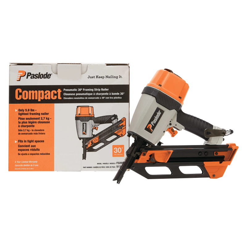Paslode F325R Pneumatic Compact 30 Degree Offset Clip/Head Framer 2 in. - 3-1/4 in. Framing Nailer (513000/30)