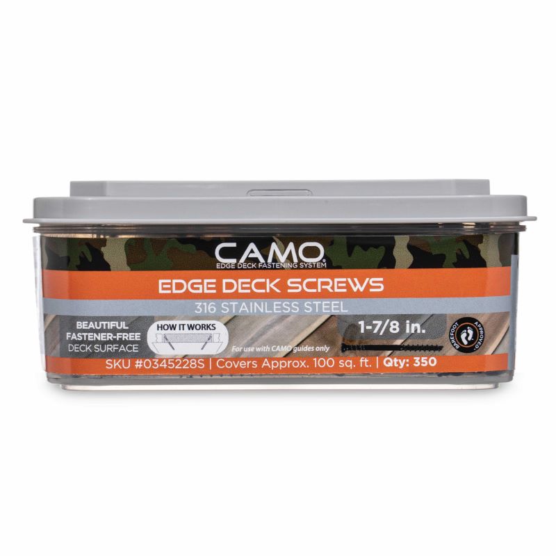 CAMO 316 Stainless Steel Marine Grade Edge Deck Screw 1-7/8" x #7, 350ct, T15