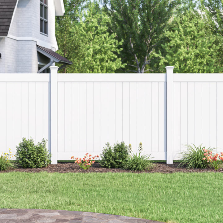 Barrette Outdoor Living 108 in. White Vinyl Privacy Fence Corner Post