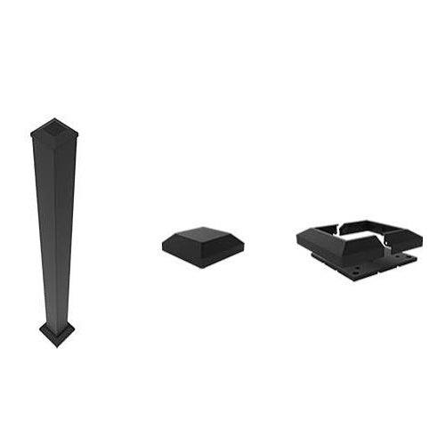 44" Fusion Post Kit for Composite Railing in Satin Black