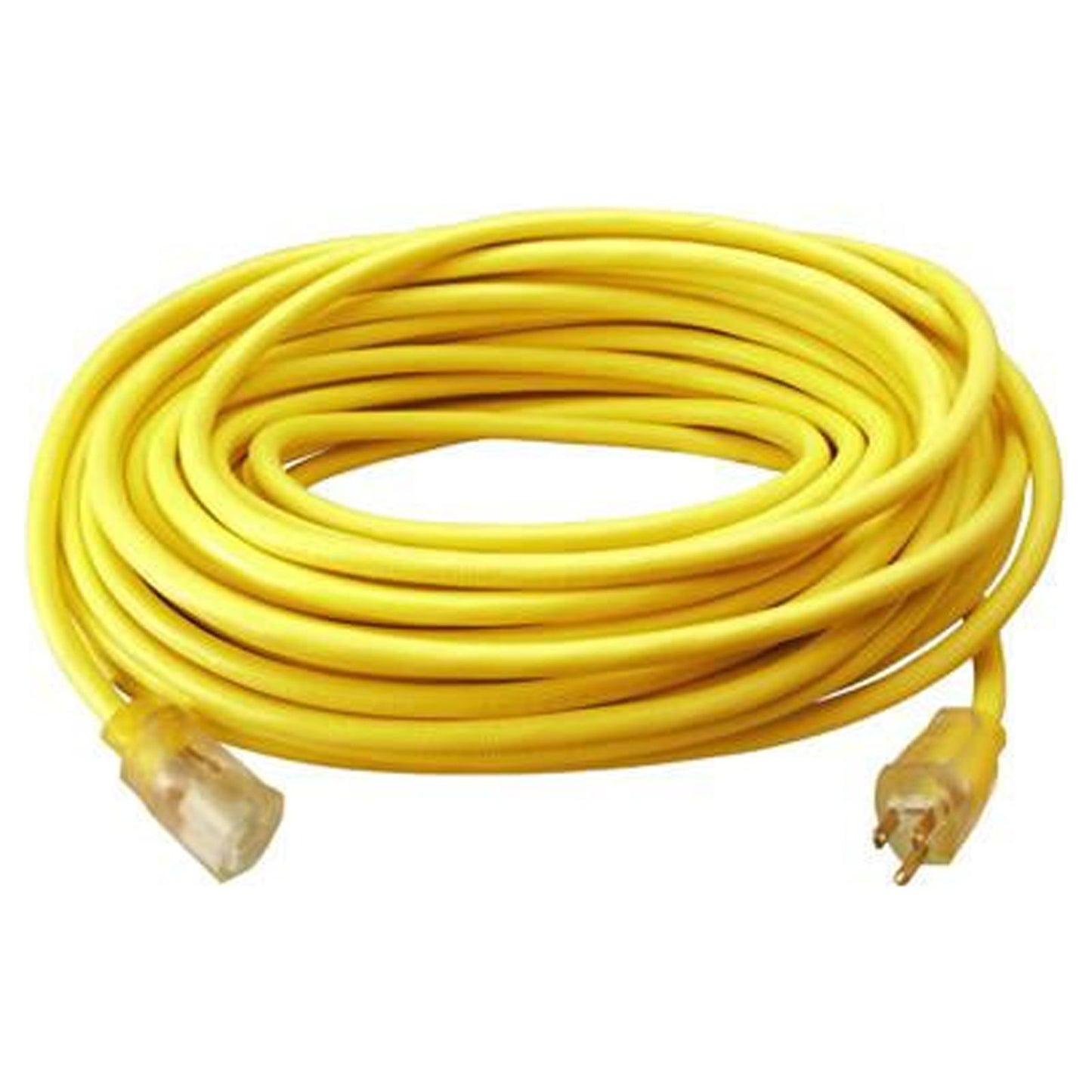 50 ft. Yellow 12/3 Vinyl Extension Cord with Lighted End