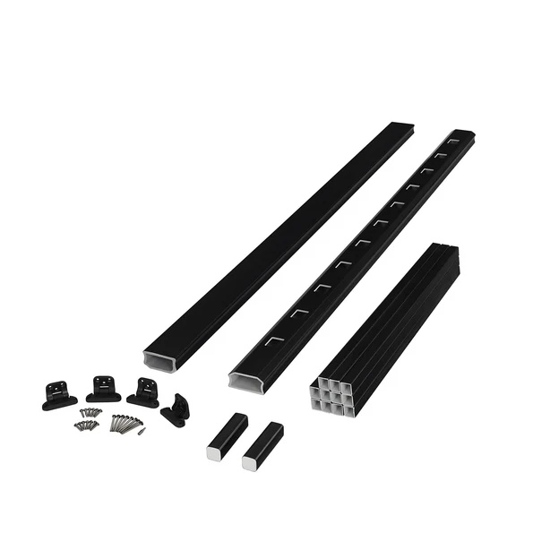 Fiberon Brio 3 ft. x 6 ft. Black Stair Rail Kit w/ Square Composite Balusters