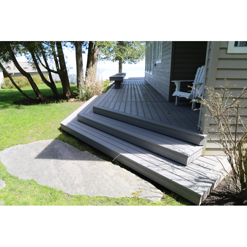 TruNorth Enviroboard 3/4 in. x 8 in. x 12 ft. Stone Grey Square Edge Composite Fascia Boards