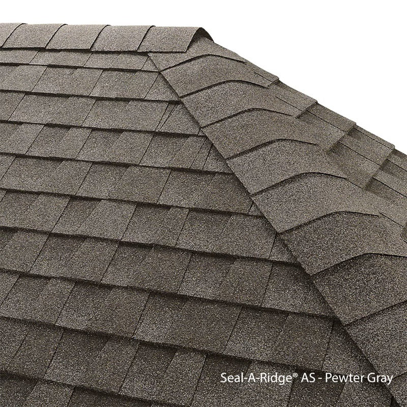 GAF Seal-A-Ridge Hip and Ridge Pewter Gray Roof Shingles - 25 Linear Feet per Bundle