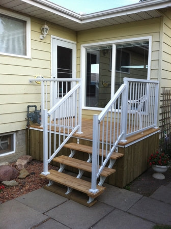 Regal Rail White 36" Narrow Aluminum Stair Pickets - 12 pieces Feature Stair Rail Photo