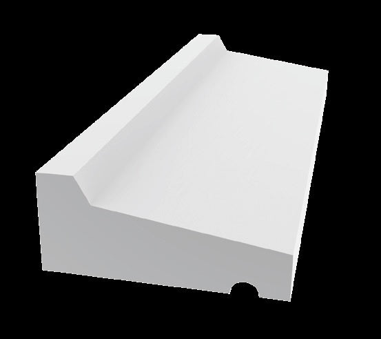 Tanza 8' White PVC Drip Cap Moulding
