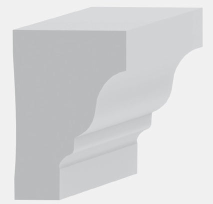 Tanza 8 ft. White PVC Rams Crown Moulding