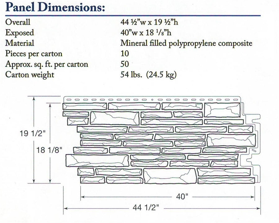 Tando Stacked Stone Sedona Bluff Composite Siding Panel - 5.04 Square Feet