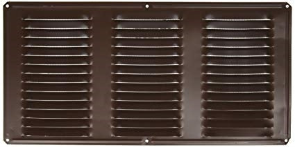 8 in. x 16 in. Brown Aluminum Under Eave Cornice Soffit Vent with Insect Screen