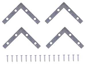 BRACE CNR FLT STL 4INX5/8IN ZN