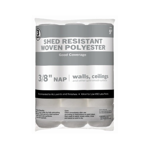 PAINT ROLLER COVERS 9"x3/8" 3-PK