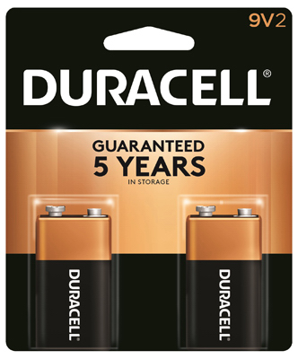 DURACELL BATTERIES ( 2 pk) 9V
