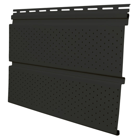 DuraSpan Vinyl Soffit 10 in. Midnight Black Double 5 in. Channel Vented Premium Vinyl Soffit