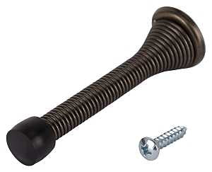 SPRING DOOR STOP HD ANTIQUED BRS
