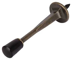 DOOR STOP RIGID 3-1/8IN ANTIQUED BRASS