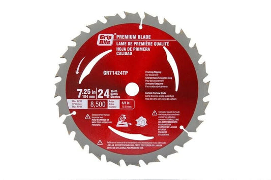 GRIP RITE 24T CARBIDE SAW BLADE 7-1/4"