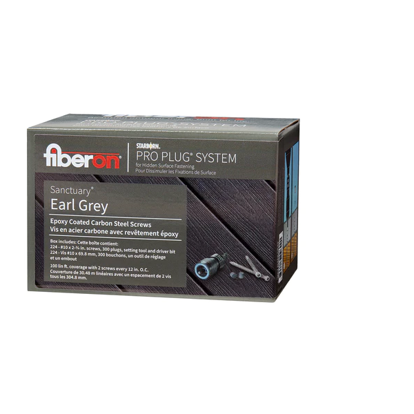 Fibeorn Pro Plug Earl Grey Decking Plugs - 100 Square Feet of Coverage