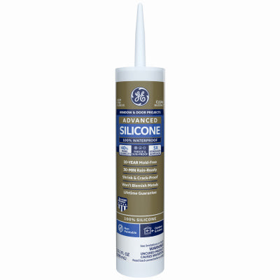 GE Advanced Silicone 2 Clear Silicone Window and Door Sealant