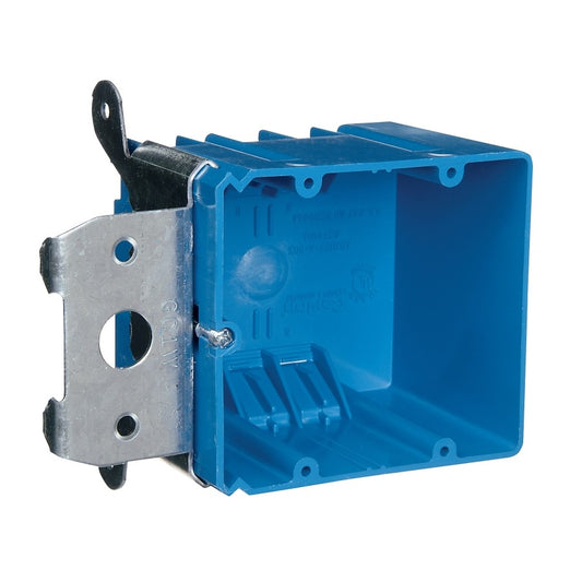 Carlon Blue PVC 2-Gang Bracket Mounting Electrical Outlet Box