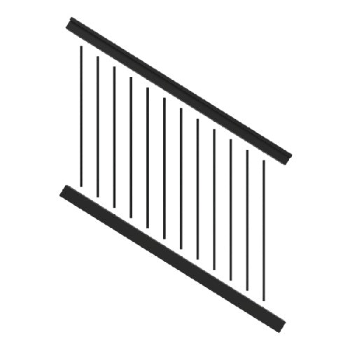 6'x36" Fusion Stair Rail Kit by RDI in Satin Black Composite Railing