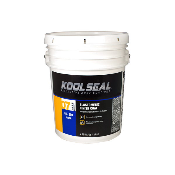Kool Seal 4.75-Gallon White Elastomeric Reflective Roof Coating - 7 yr. Warranty
