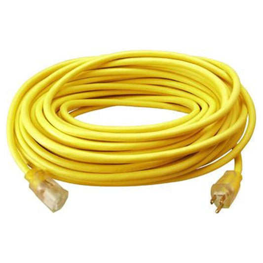 50 ft. Yellow 12/3 Vinyl Extension Cord with Lighted End