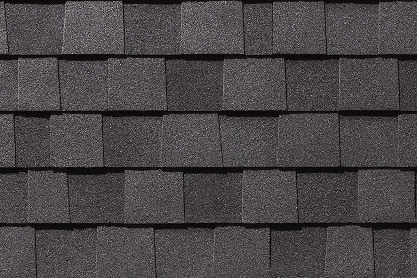 Pattern of dark gray roof shingles