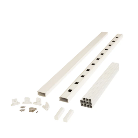 Fiberon Brio 3 ft. x 6 ft. White Stair Rail Kit w/ Square Composite Balusters