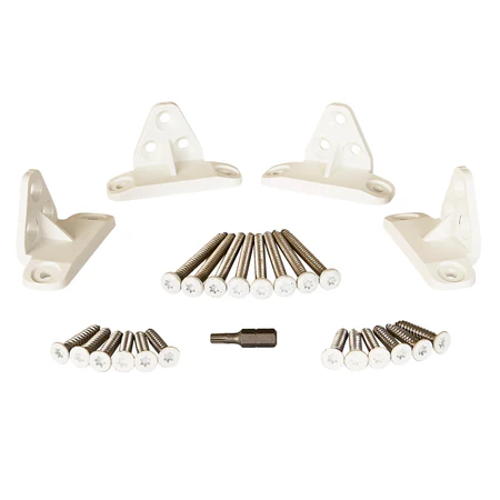 Fiberon Brio White Horizontal Line Rail Hardware - 4 Brackets