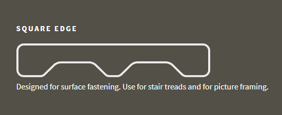 Square Edge Fiberon Board Profile