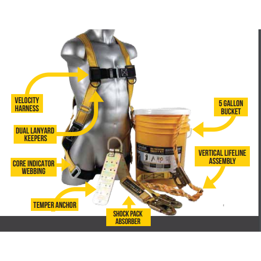 Guardian Bucket of Safe-Tie Roofing Harness Safety Kit