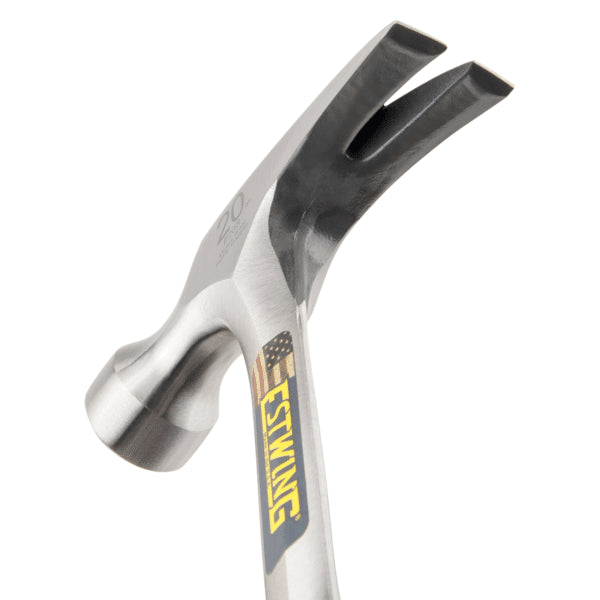 Estwing 20 oz. Straight Claw Ripping Hammer, Polished Steel Head, Leather Grips, E20S