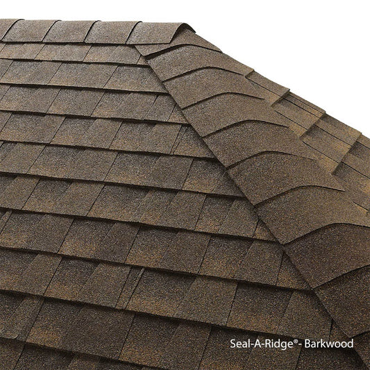 GAF Seal A Ridge Hip and Ridge Barkwood Roof Shingles - 25 Linear Feet per Bundle