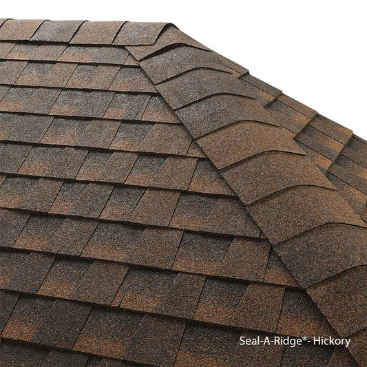 GAF Seal-A-Ridge Hip and Ridge Hickory Roof Shingles - 25 Linear Feet per Bundle