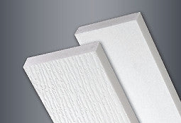 1 in. x 6 in. x 8 ft. Tanza White PVC Wood Grain Trim With a Smooth Back