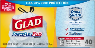 GLAD KITCHEN BAGS 13gallon ( 40 CT )
