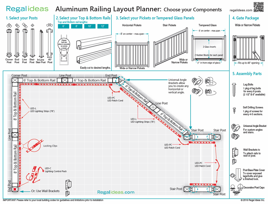 Regal Ideas Aluminum Railing Layout Planner