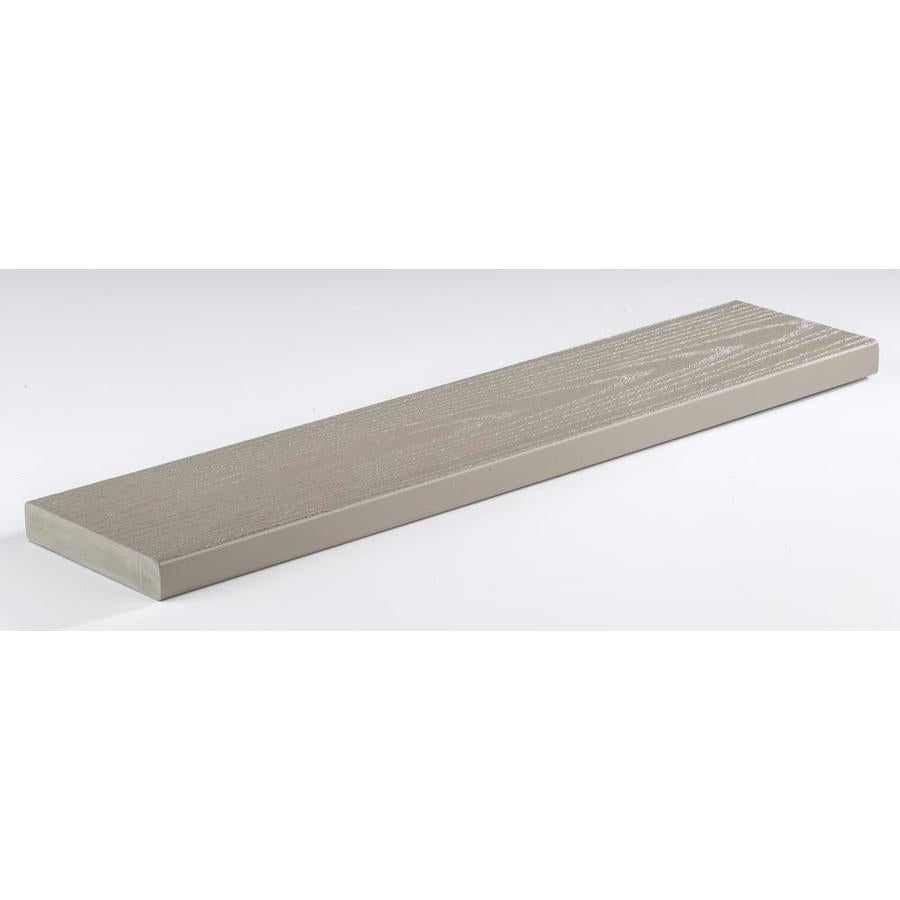 TimberTech Advanced PVC Harvest Collection 5/4 in. x 6 in. x 12 ft. Slate Gray Straight Edge Deck Boards