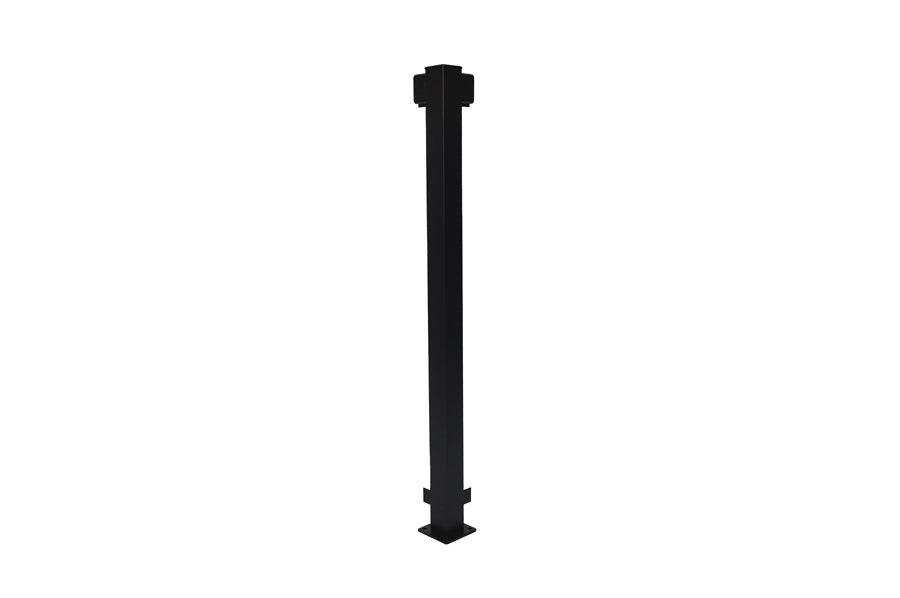 Regal Rail 42" Black Aluminum Corner Post Feature Product Photo 1