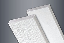 1 in. x 4 in. x 9 ft. Tanza White PVC Wood Grain Trim With a Smooth Back